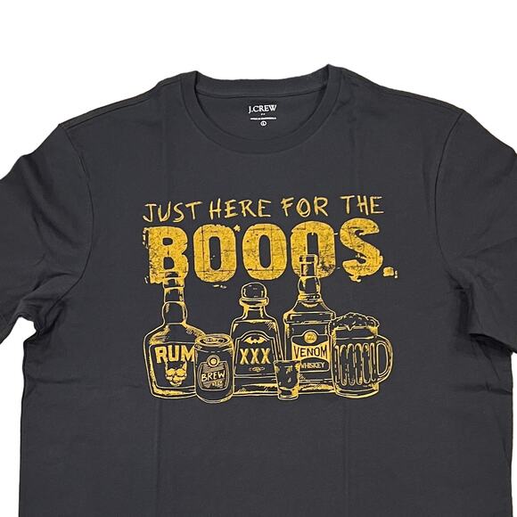 *NWT J. Crew Men's Black W/"Here for the Boos" Halloween Graphic Tee - Picture 2 of 10